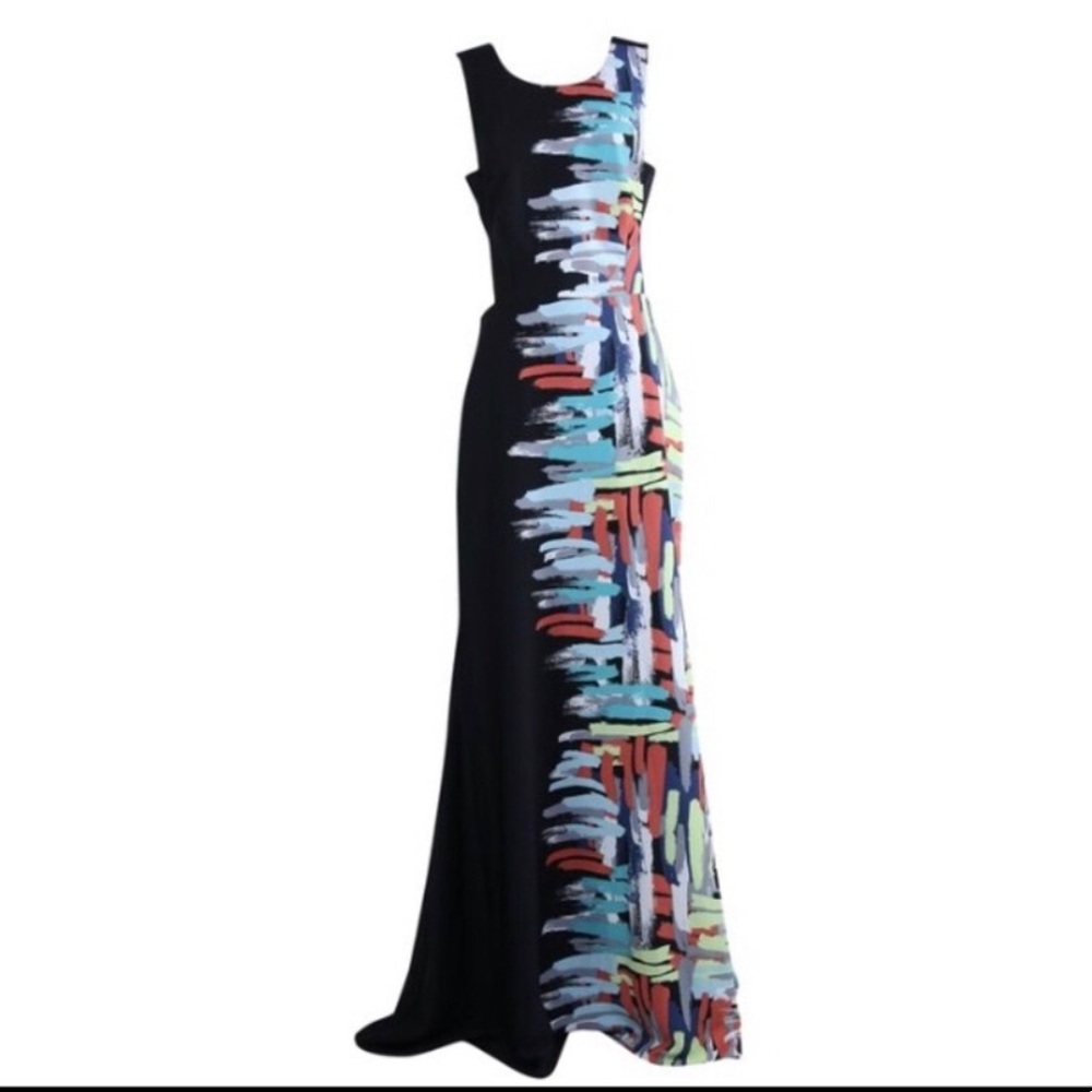 BCBGMAXAZRIA Multicolor Zhanna Open-Back Gown/Maxi Dress. Stunning! Size 2.
